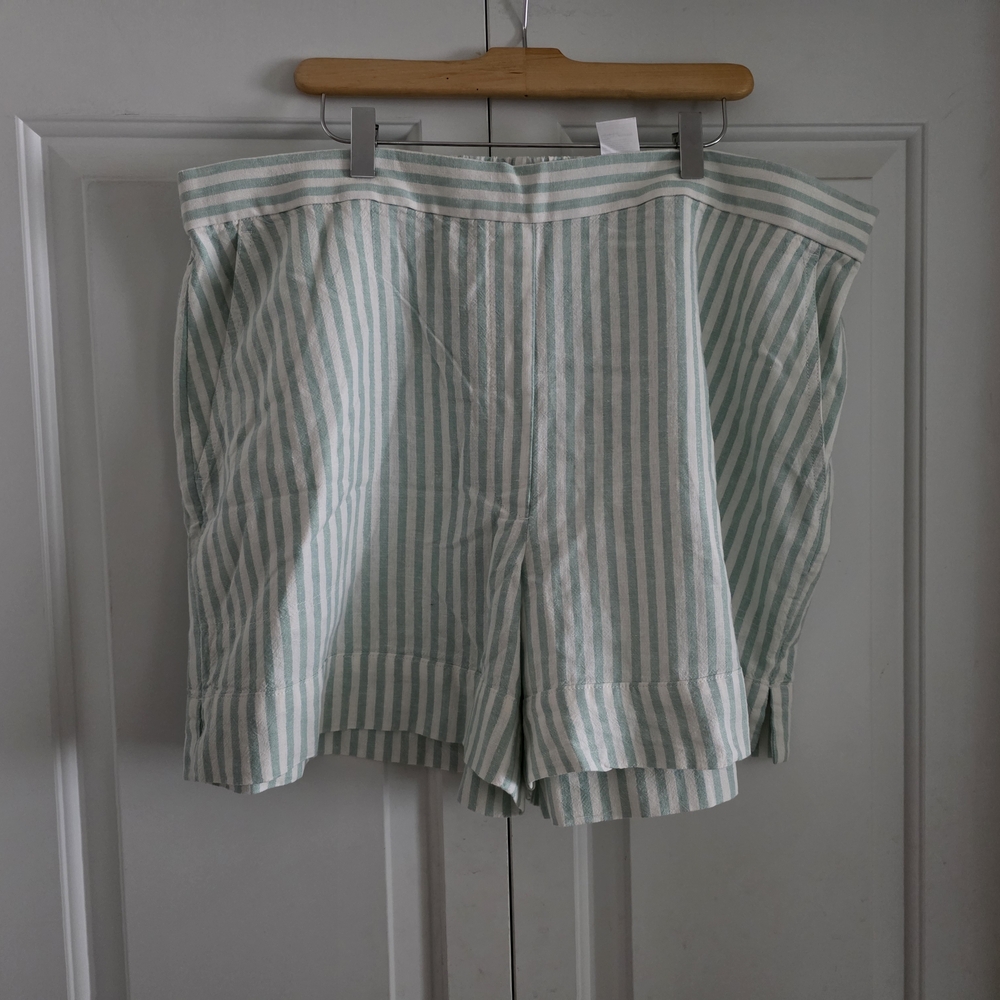 Banana Republic Green and White Striped Shorts